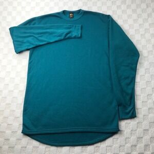 REI Base Layer Shirt Sweater Mens XL Tall Blue Green Teal Fleece VINTAGE USA 90s